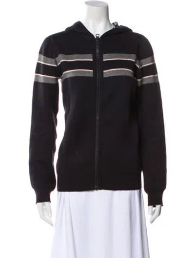 Pre-owned Dior Striped Bomber Jacket In Blue