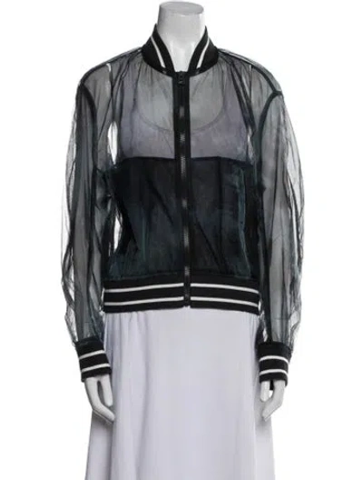 Pre-owned Dior Striped Bomber Jacket In Blue