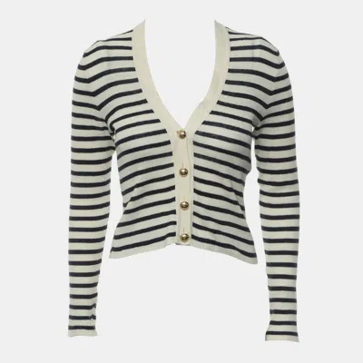 Pre-owned Dior Striped Cardigan In Black