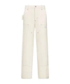 Dior Striped Casual Pants In White