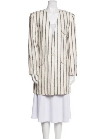 Pre-owned Dior Striped Coat W/ Tags In Neutral