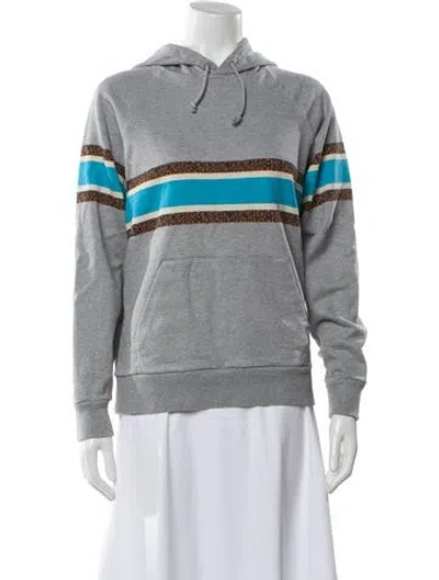 Pre-owned Dior Striped Crew Neck Hoodie In Gray
