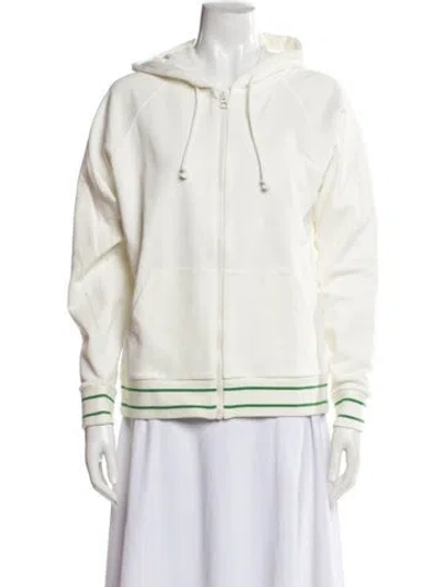 Pre-owned Dior Striped Crew Neck Hoodie In White