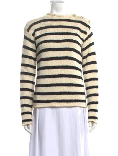 Pre-owned Dior Striped Crew Neck Sweater