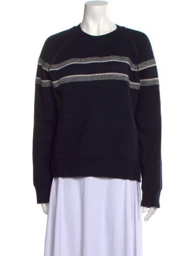 Pre-owned Dior Striped Crew Neck Sweater In Black