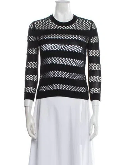 Pre-owned Dior Striped Crew Neck Sweater In Black