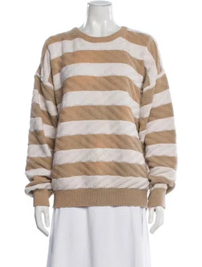 Pre-owned Dior Striped Crew Neck Sweater In Neutral