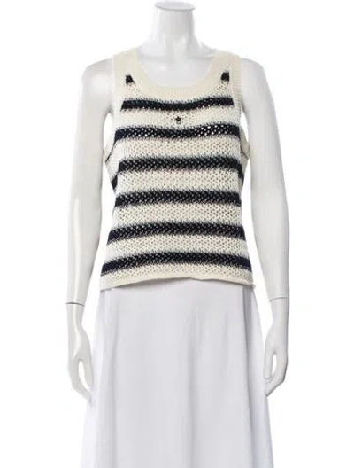 Pre-owned Dior Striped Crew Neck Sweater In Neutral