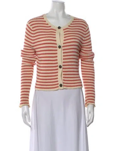 Pre-owned Dior Striped Crew Neck Sweater In Pink