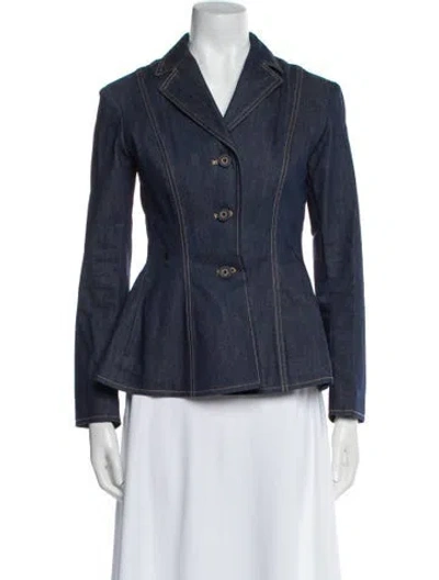 Pre-owned Dior Striped Denim Jacket In Blue