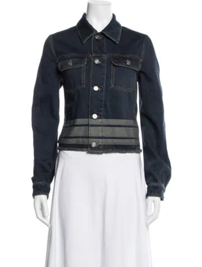 Pre-owned Dior Striped Denim Jacket In Blue