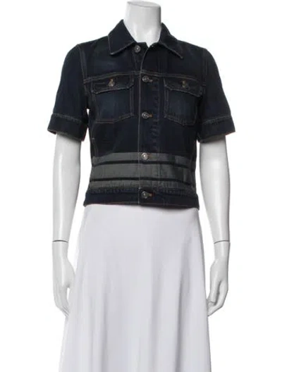 Pre-owned Dior Striped Denim Jacket In Blue