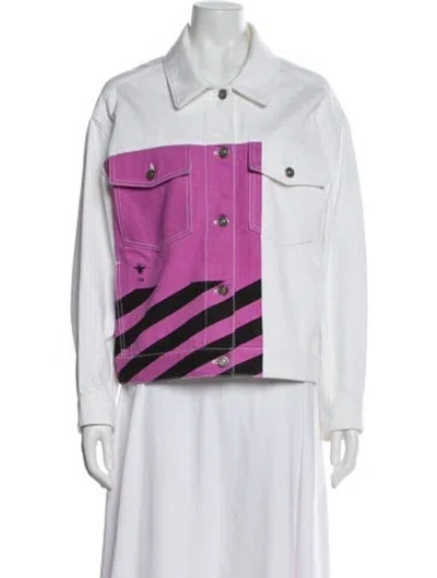 Pre-owned Dior Striped Denim Jacket In Multi
