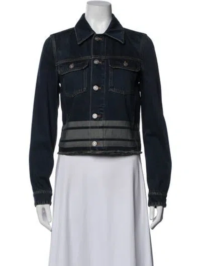 Pre-owned Dior Striped Denim Jacket W/ Tags In Blue