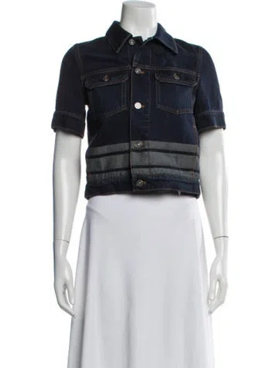 Pre-owned Dior Striped Denim Jacket W/ Tags In White