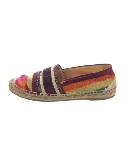 Pre-owned Dior Striped Espadrilles In Purple