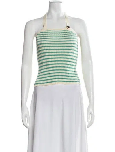 Pre-owned Dior Striped Halterneck Crop Top In Multi