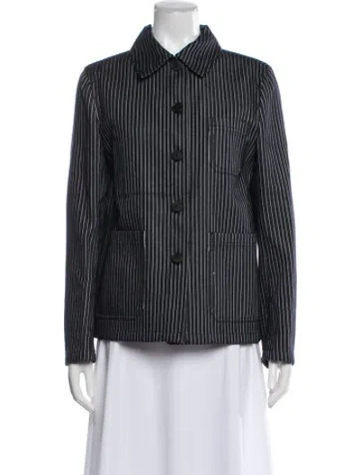 Pre-owned Dior Striped Jacket In Blue
