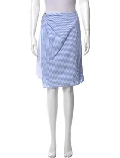 Pre-owned Dior Striped Knee-length Skirt In Blue