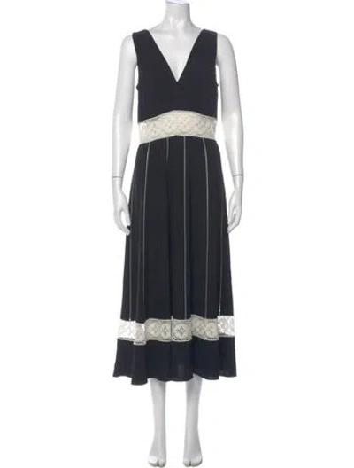 Pre-owned Dior Striped Long Dress In Blue