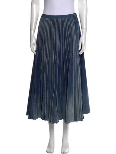 Pre-owned Dior Striped Long Skirt In Blue