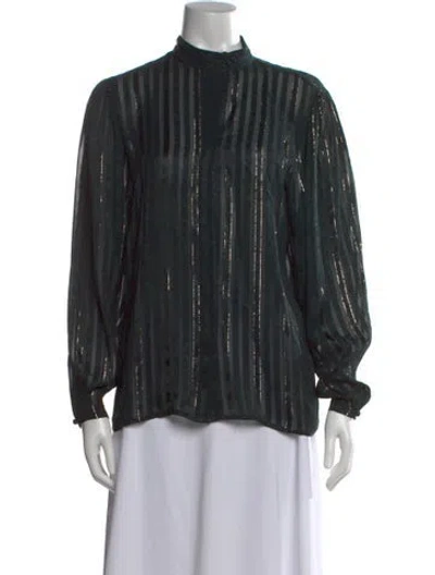 Pre-owned Dior Striped Long Sleeve Blouse In Multi