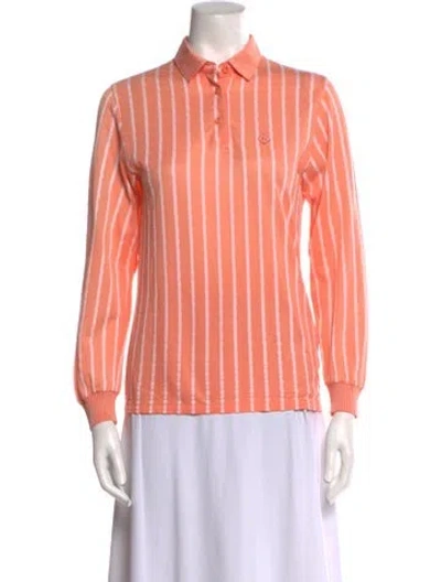 Pre-owned Dior Striped Long Sleeve Button-up Top In Multi
