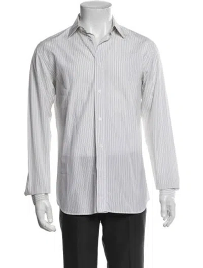 Pre-owned Dior Striped Long Sleeve Shirt In Blue