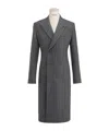 Dior Striped Virgin Wool Double-breasted Coat In Black