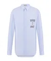 Dior Striped Long-sleeved Shirt In Blue