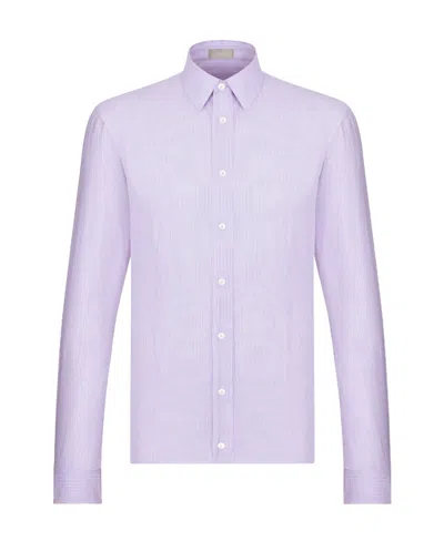 Dior Striped Long-sleeved Shirt In Purple
