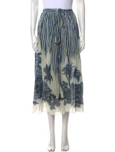 Pre-owned Dior Striped Midi Length Skirt In Multi