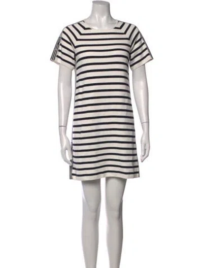 Pre-owned Dior Striped Mini Dress In Black/white