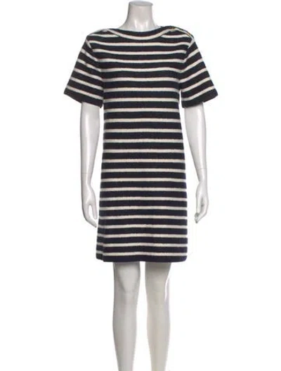 Pre-owned Dior Striped Mini Dress In Blue