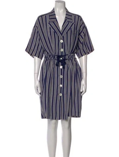 Pre-owned Dior Striped Mini Dress In Blue