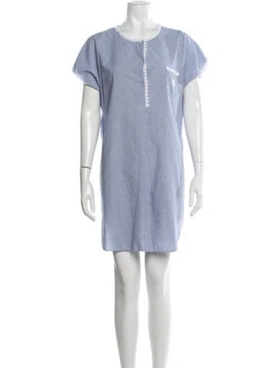 Pre-owned Dior Striped Mini Dress In Blue