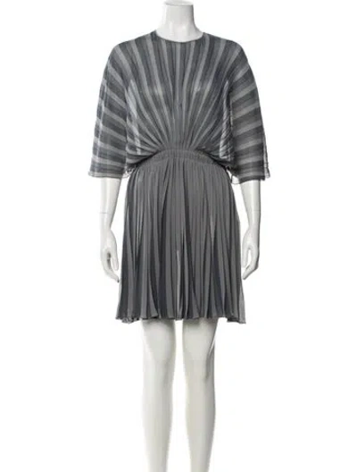 Pre-owned Dior Striped Mini Dress In Gray