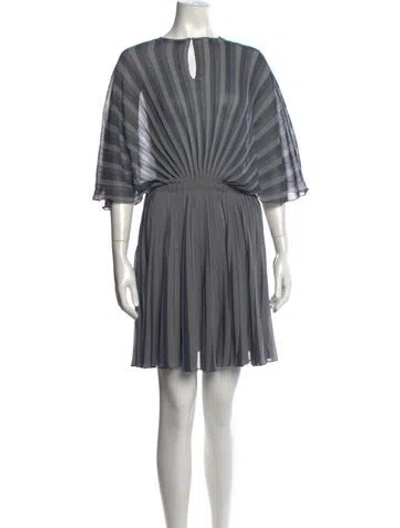 Pre-owned Dior Striped Mini Dress In Grey