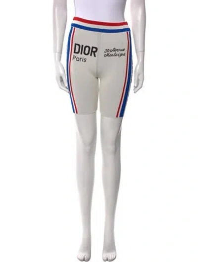 Pre-owned Dior Striped Mini Shorts W/ Tags In White