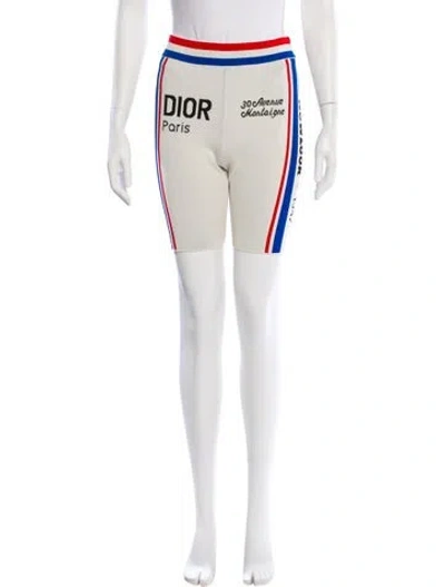 Pre-owned Dior Striped Mini Shorts In White