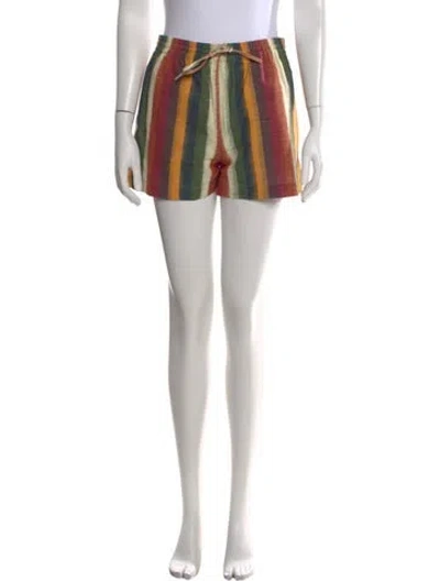 Pre-owned Dior Striped Mini Shorts In Yellow