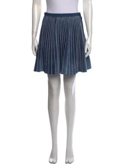 Pre-owned Dior Striped Mini Skirt In Blue