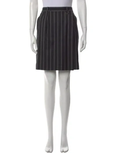 Pre-owned Dior Striped Mini Skirt In Gray