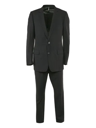 Pre-owned Dior Striped-pattern Wool Suit In Black