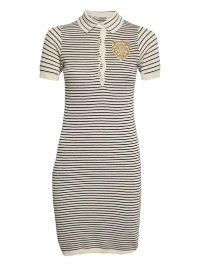 Pre-owned Dior Striped Polo Dress In White