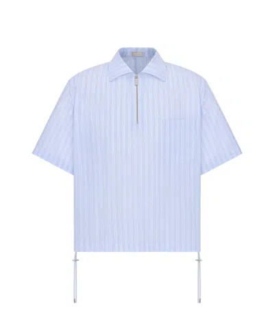 Dior Striped Pullover Shirt In Blue