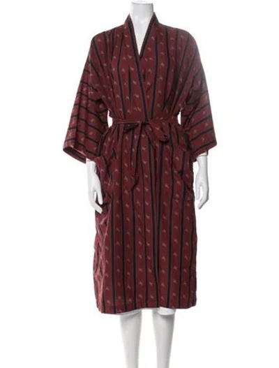 Pre-owned Dior Striped Robe In Red