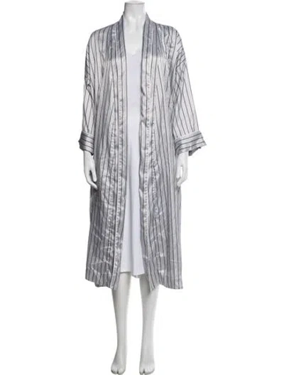Pre-owned Dior Striped Robe In White