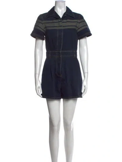 Pre-owned Dior Striped Romper In Blue