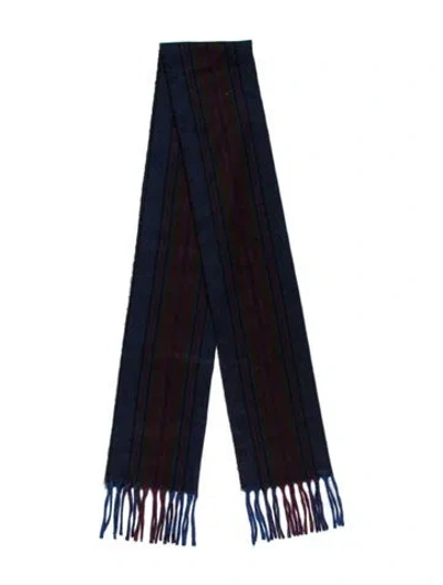 Pre-owned Dior Striped Scarf In Blue